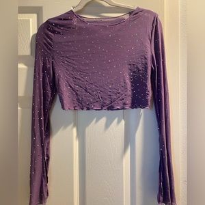 Girls purple festival crop top size M